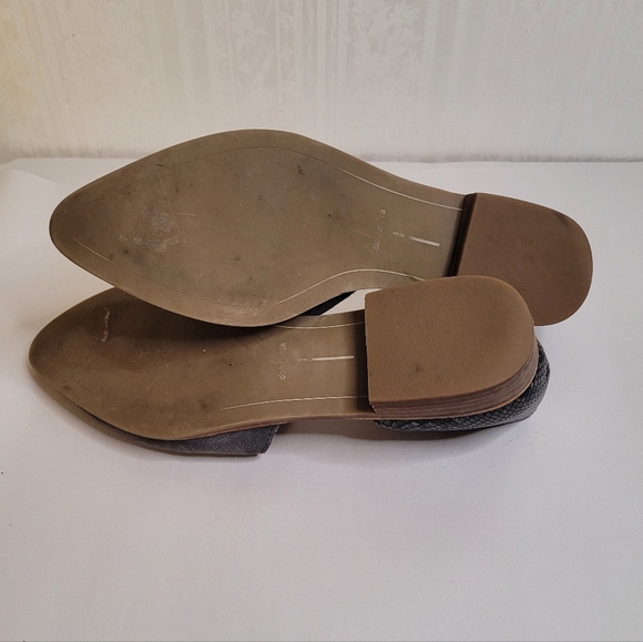 Dolce Vita Kelsa Leather Flats 10 Gray Snakeskin Heel Slip On D'Orsay Loafers - Picture 8 of 9